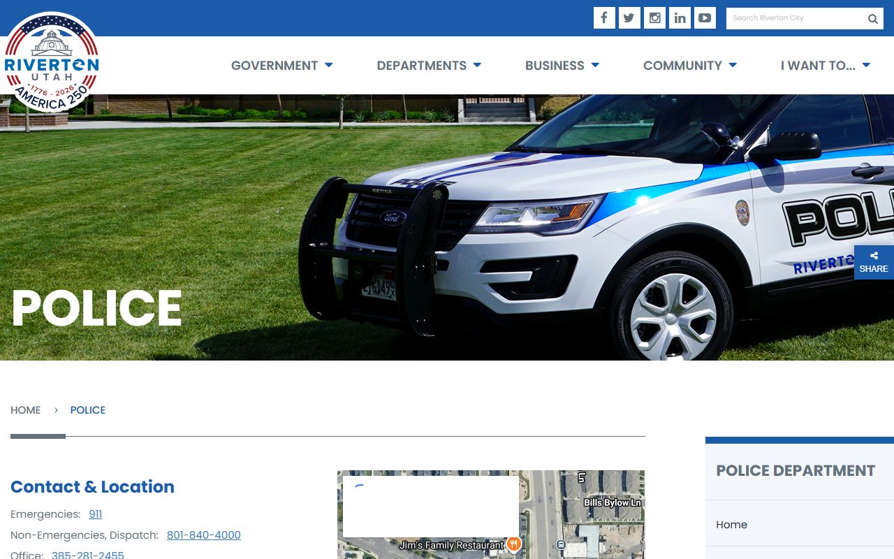 Riverton Police Department website for arrest records