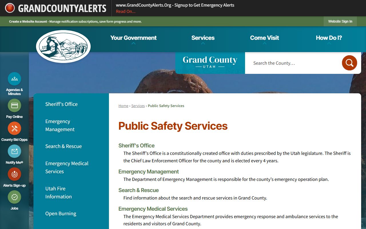 Grand County arrest records jail inmate list page