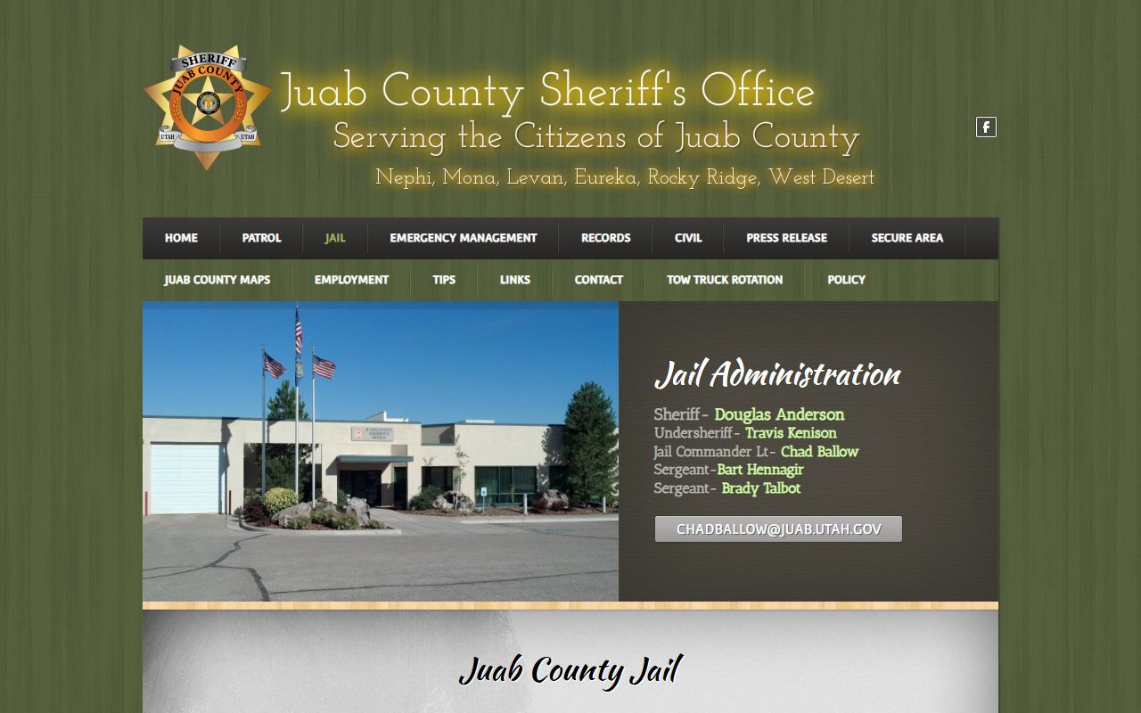 Juab County arrest records jail visitation page