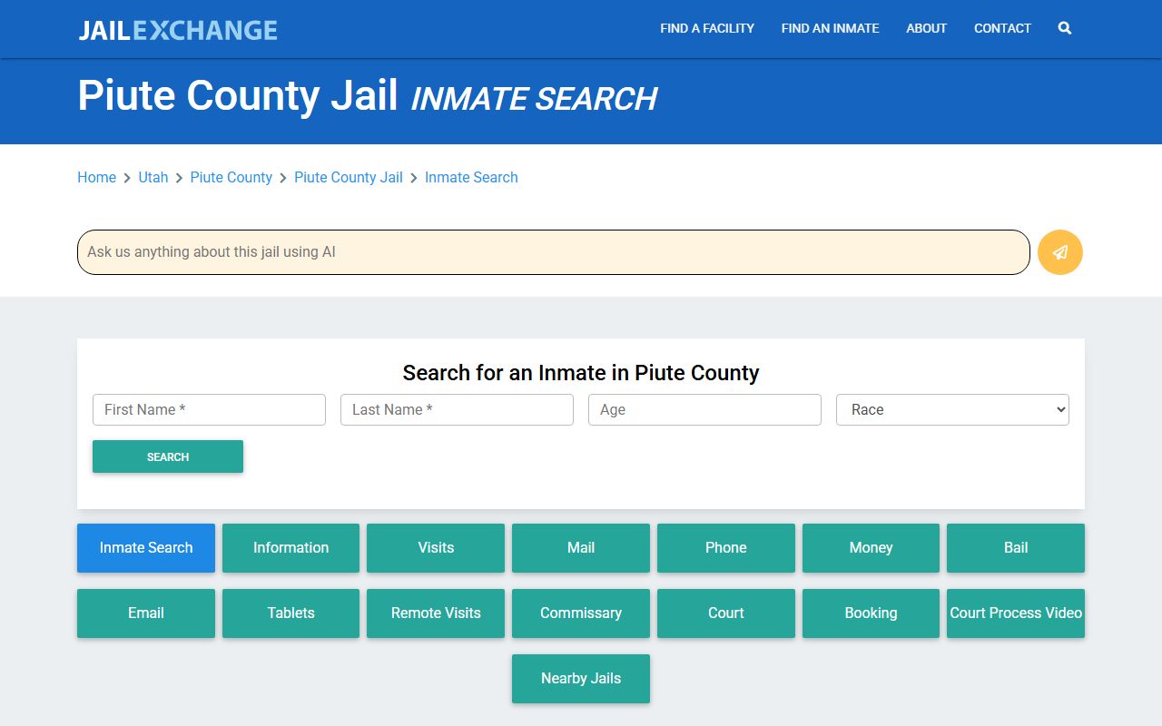 Piute County arrest records jail closed notice