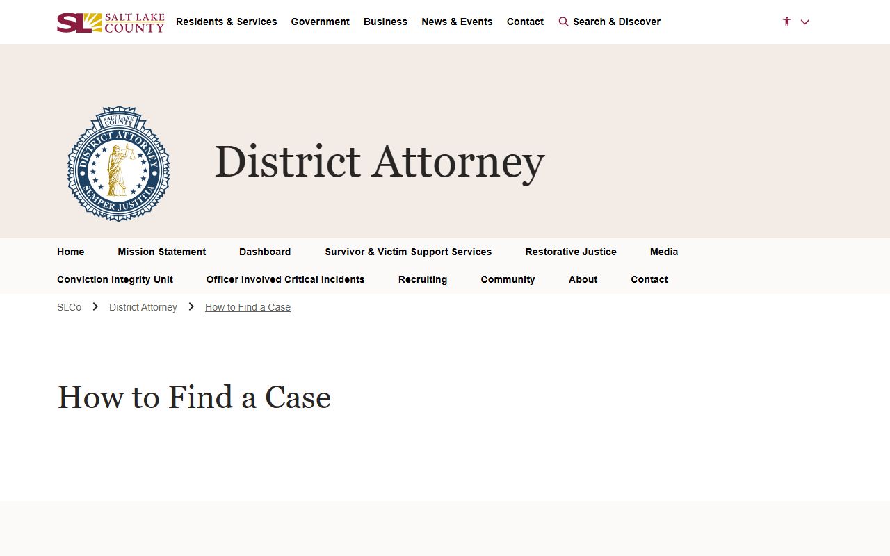 Salt Lake County arrest records District Attorney case search