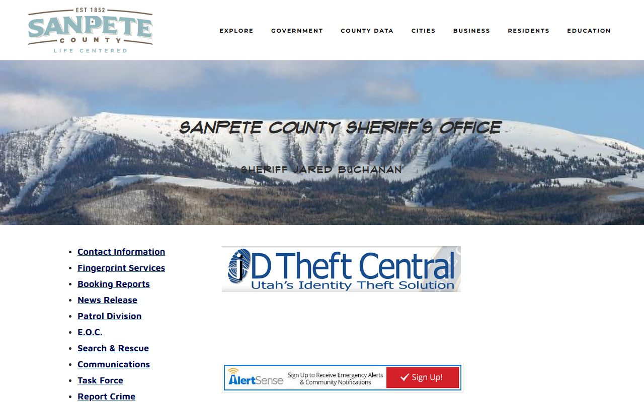 Sanpete County arrest records Sheriff's Office website