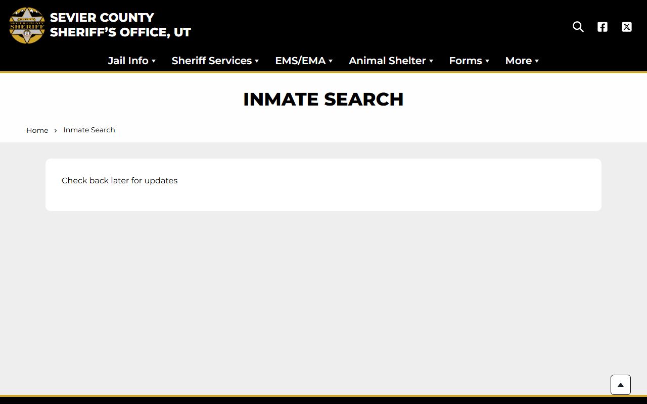 Sevier County arrest records inmate search page