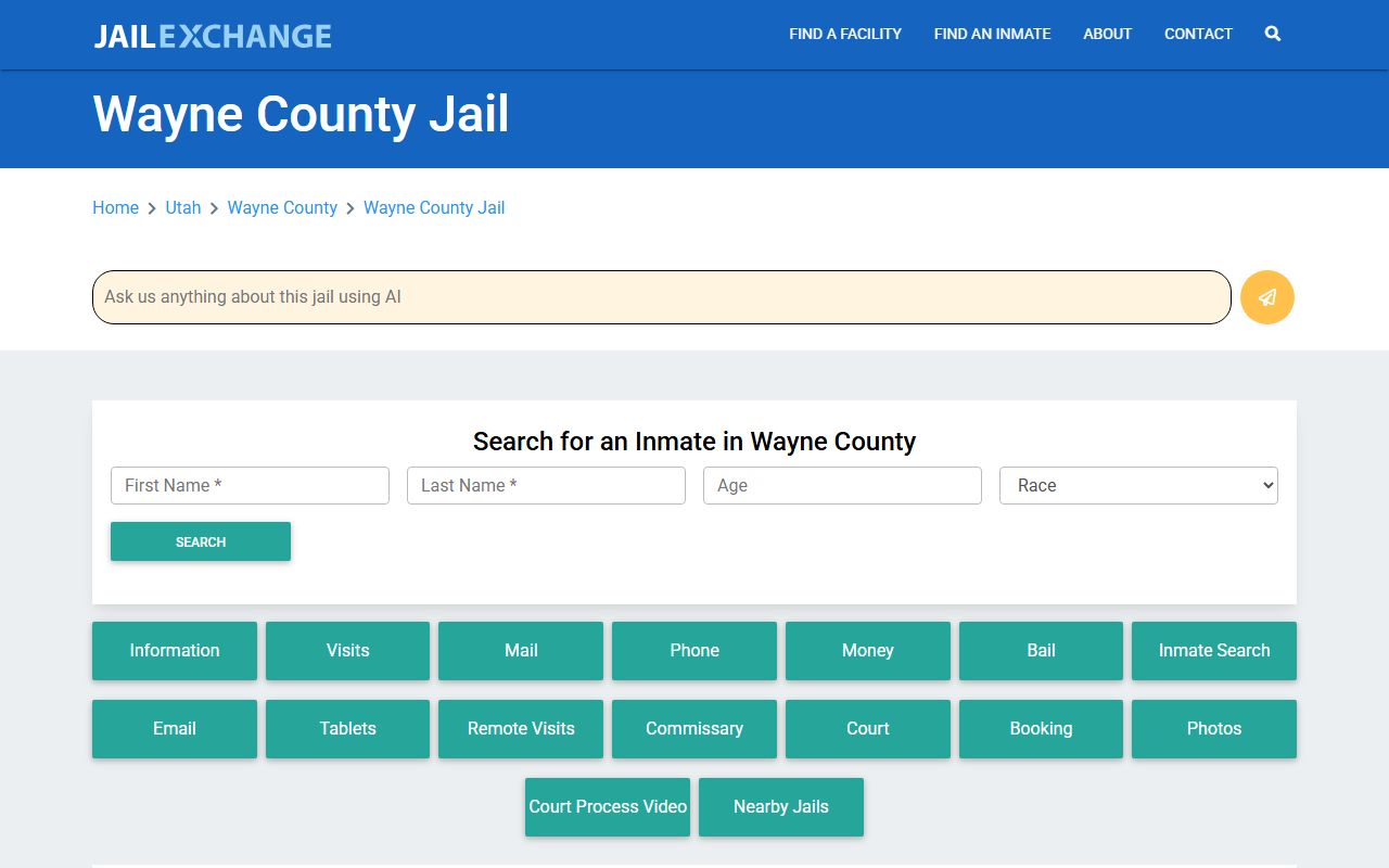 Wayne County jail information for arrest records